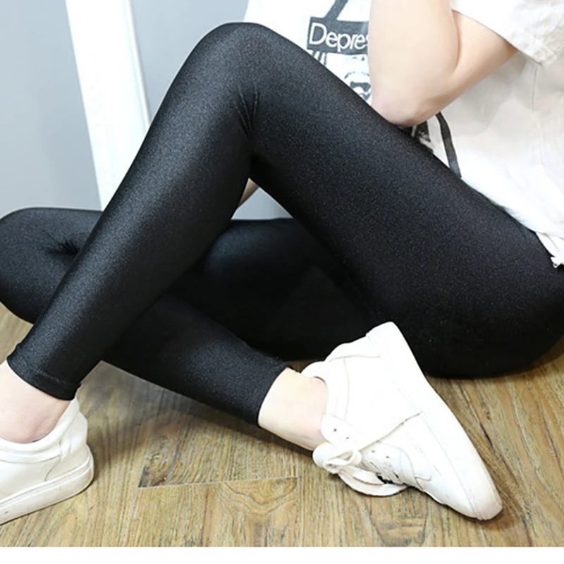 Women Shiny Black Legging Autumn Ladies Push Up Slim Leggings High Waist Stretchy Soft Large Size Women Leggings Women Shiny Black Legging Autumn Ladies Push Up Slim Leggings High Waist Stretchy Soft Large Size Women Leggings