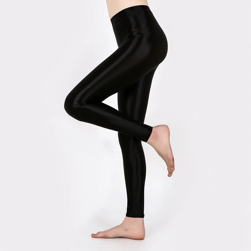 Shiny Glossy Opaque Leggings Shiny High Waist Tights Sexy Stockings Yoga Pants Training Women Sports Leggings Fitness