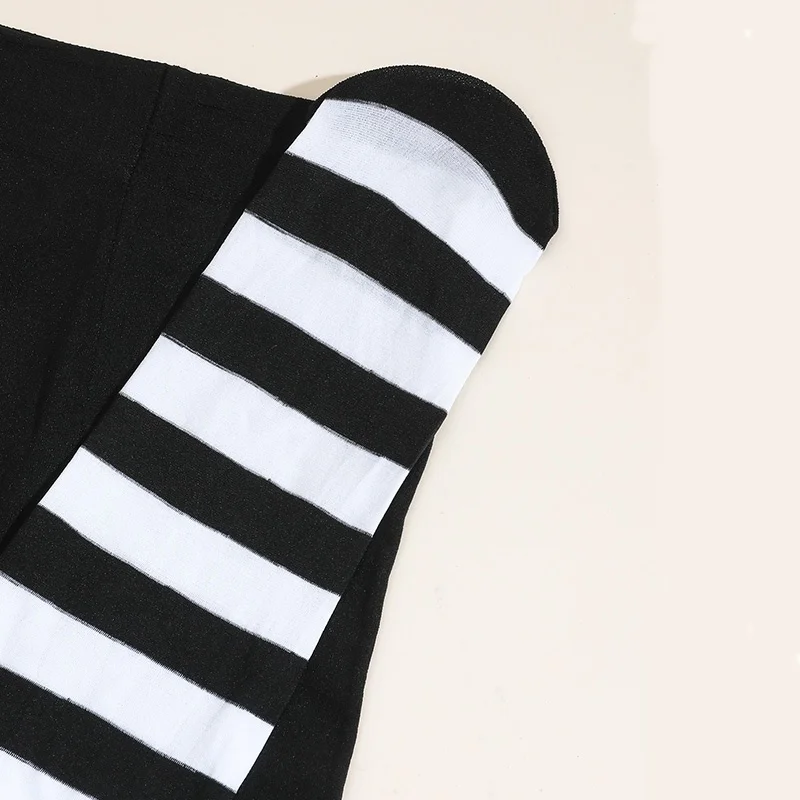 Goth Style Punk Women Striped Pantyhose Rainbow Long Tights Halloween Christmas High Waist Cosplay Stocking Elastic Slim Legging