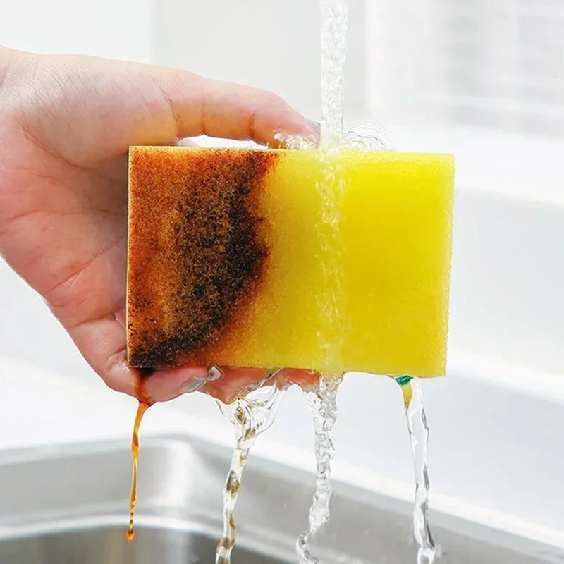Magic Cleaning Sponges Double-sided Highly Absorbent Dishwashing Clean Sponge Pot Rust Stain Grease Brush Kitchen Cleaner Tools