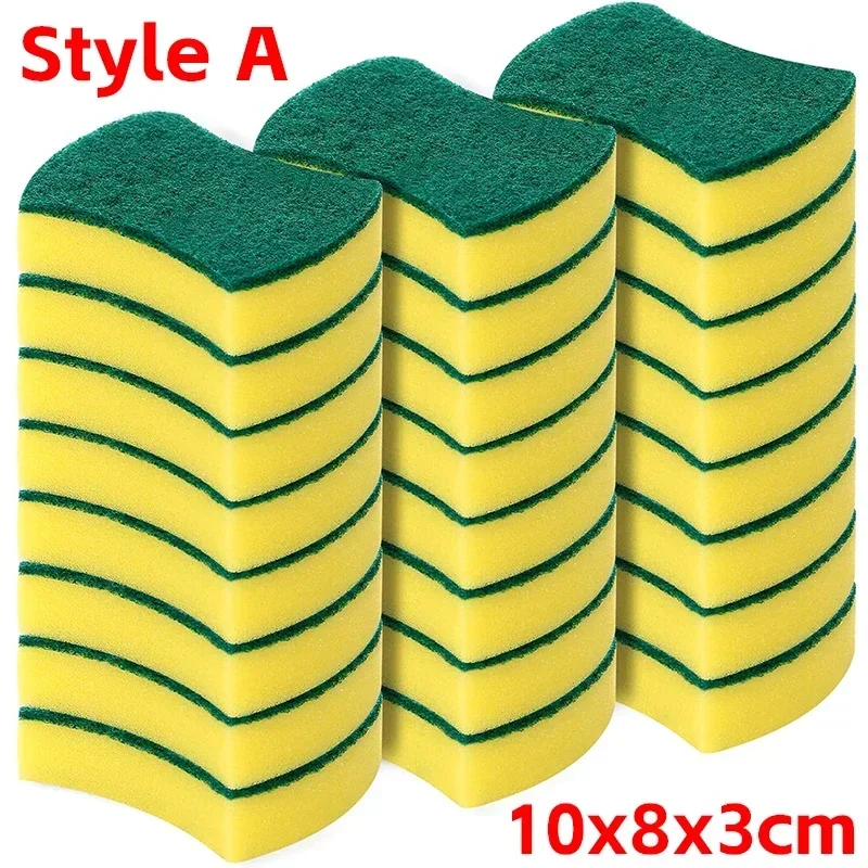Magic Cleaning Sponges Double-sided Highly Absorbent Dishwashing Clean Sponge Pot Rust Stain Grease Brush Kitchen Cleaner Tools