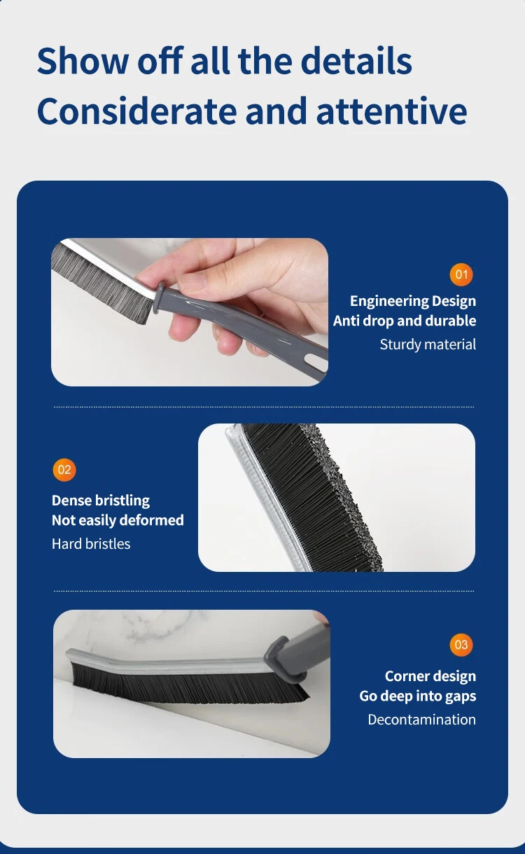 Cleaning Brush for Fine Seam Corners Groove Window Cleaning Tools Kitchen Bathroom Tiles Joints Brush Microfiber Toilet WC Brush