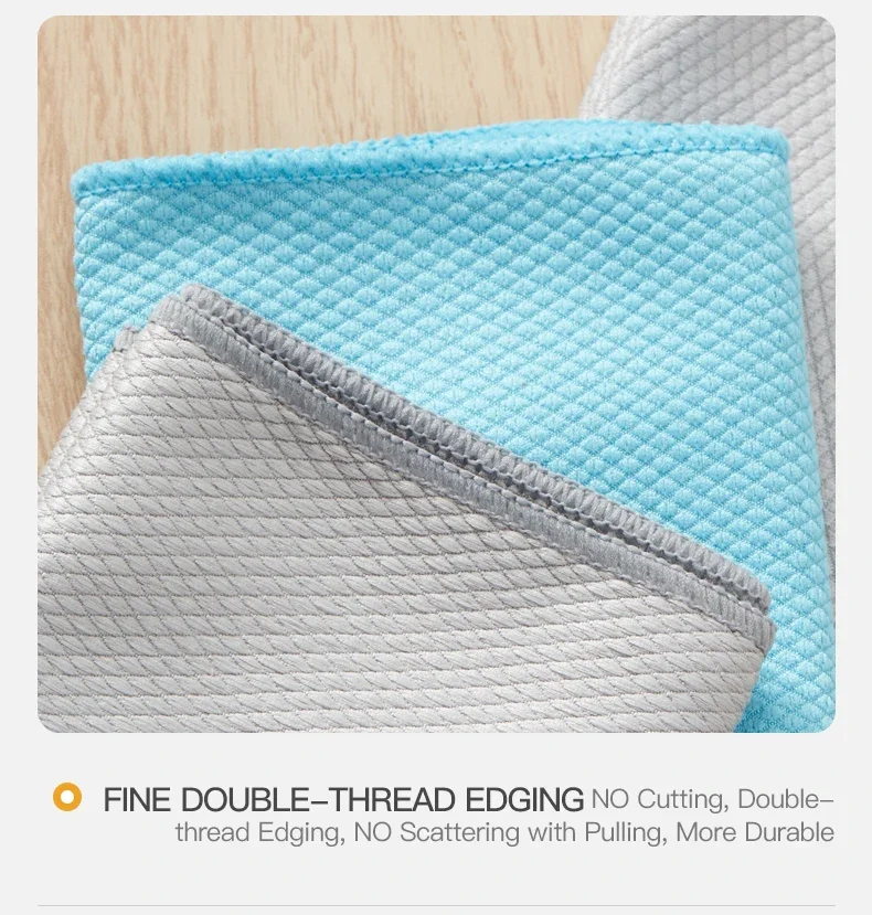 Microfiber Fish Scale Dishcloths Kitchen High Absorbent Oil-proof Washing Rag Glass Window Wipe Cloth Household Cleaning Cloths