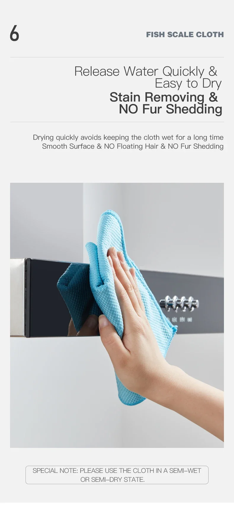 Microfiber Fish Scale Dishcloths Kitchen High Absorbent Oil-proof Washing Rag Glass Window Wipe Cloth Household Cleaning Cloths