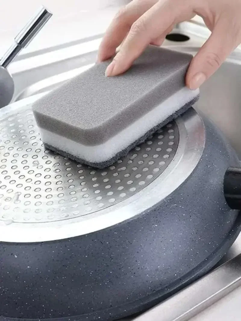 Magic Three Layers Cleaning Sponges Reusable Pan Pot Dishwashing Scouring Pads Household Kitchen Sponge Wipes Brush Clean Tools