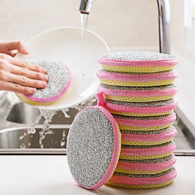 5/10Pcs Double Side Dishwashing Sponge Dish Washing Brush Pan Pot Dish Wash Sponges Household Cleaning Kitchen Tools