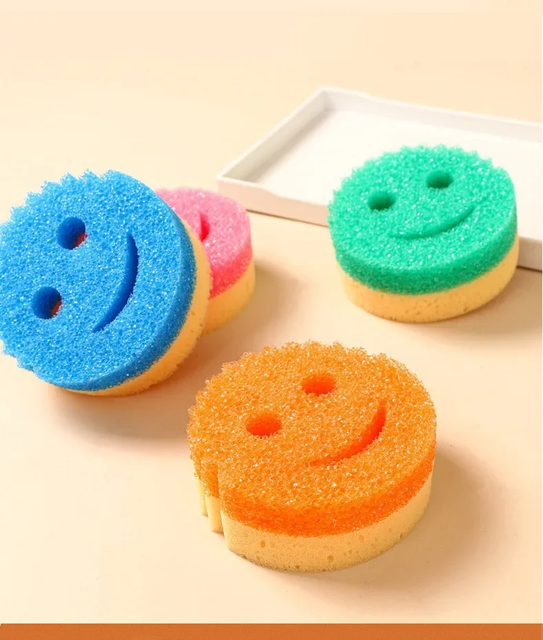 Two Side Dish Washing Sponge Kitchen Cleaning Strong Scouring Pad Miracle Sponge Household Kitchen Magic Cleaning Wipe Sponge