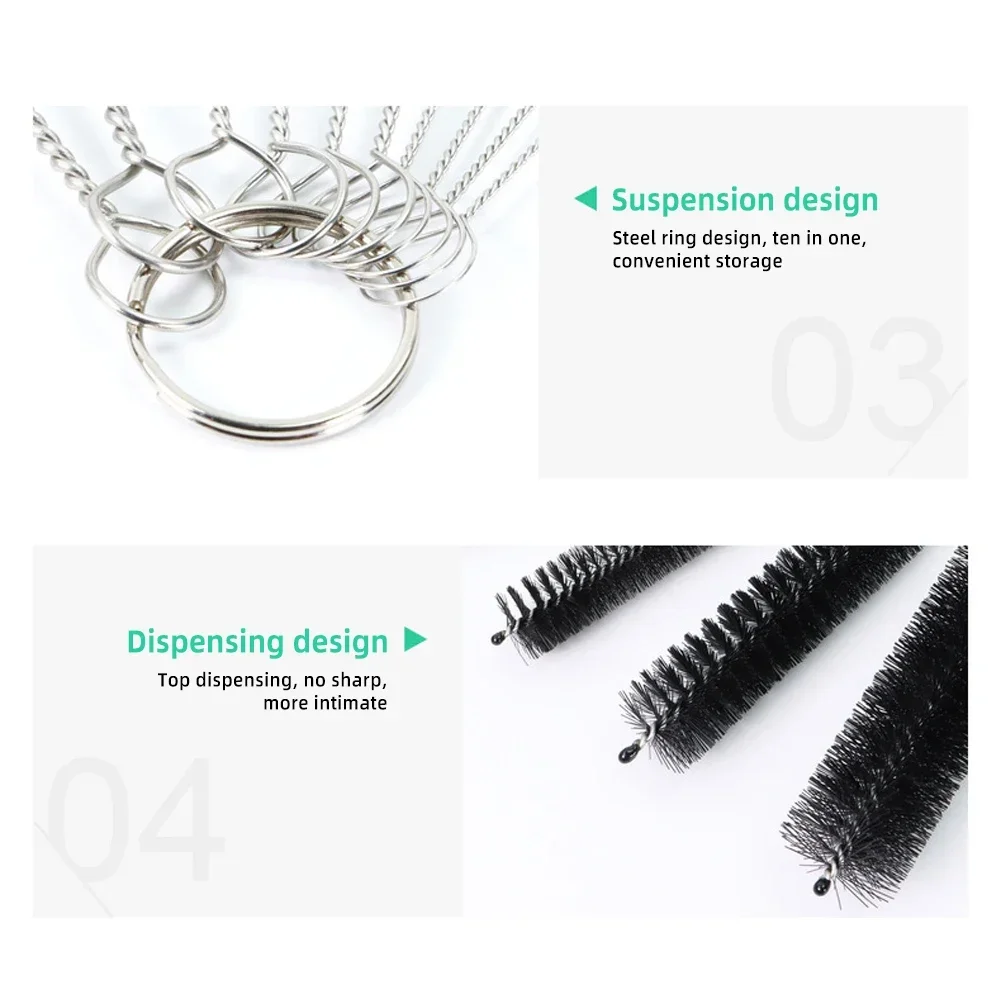 10Pcs Nylon Bottle Straw Household Cleaning Brush Set Kitchen Cleaning Brushes Bristle Kit Tube Bottle Straw Washing Cleaner 10Pcs Nylon Bottle Straw Household Cleaning Brush Set Kitchen Cleaning Brushes Bristle Kit Tube Bottle Straw Washing Cleaner