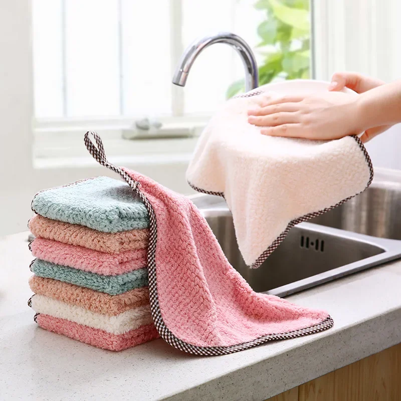 1/5/10Pcs Kitchen Towels Hangable Cleaning Cloth for Tableware Dish Cloth Microfiber Absorbent Household Cleaning Towels 1/5/10Pcs Kitchen Towels Hangable Cleaning Cloth for Tableware Dish Cloth Microfiber Absorbent Household Cleaning Towels