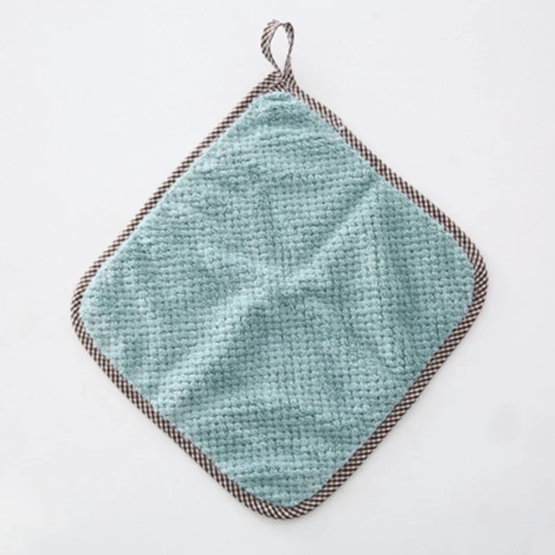 1/5/10Pcs Kitchen Towels Hangable Cleaning Cloth for Tableware Dish Cloth Microfiber Absorbent Household Cleaning Towels