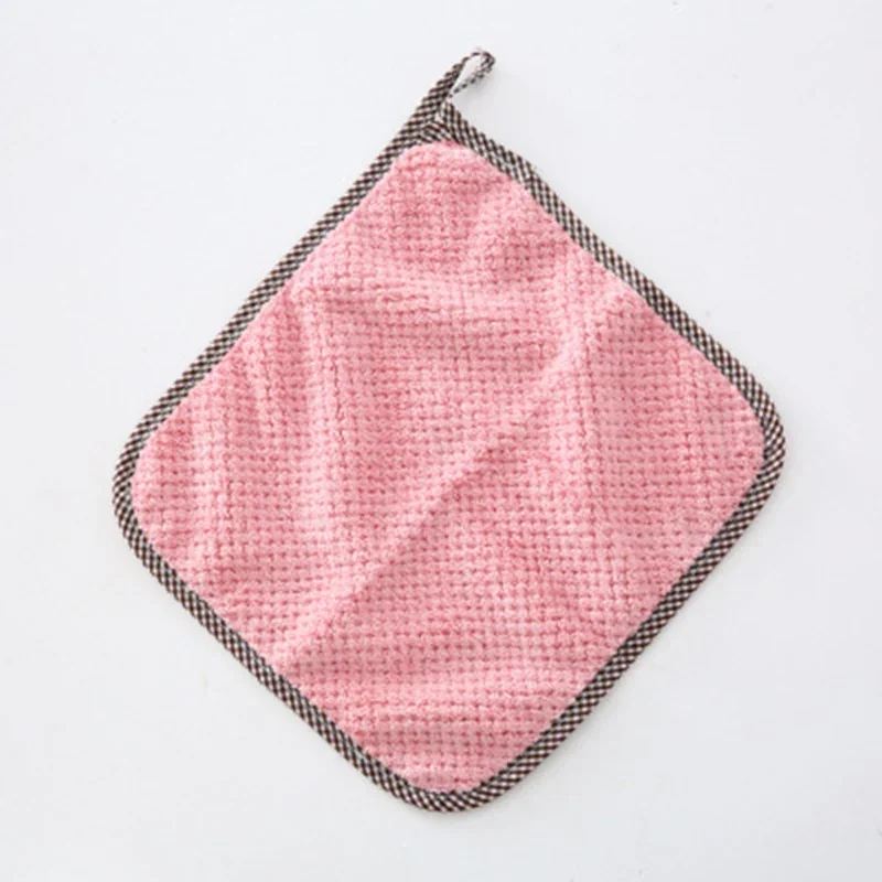 1/5/10Pcs Kitchen Towels Hangable Cleaning Cloth for Tableware Dish Cloth Microfiber Absorbent Household Cleaning Towels