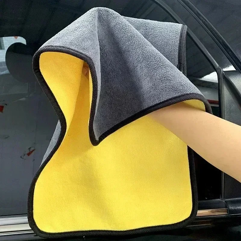 Car Wash Microfiber Towel Super Absorbent Car Cleaning Drying Cloth Kitchen Washing Towels Double Layer Household Cleaning Tool