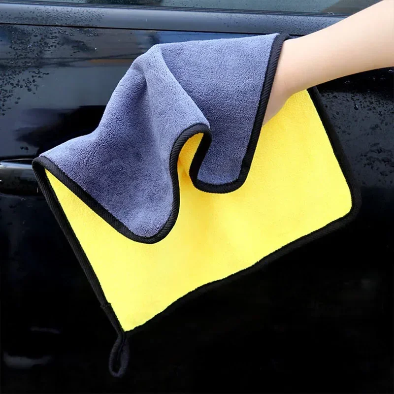 Car Wash Microfiber Towel Super Absorbent Car Cleaning Drying Cloth Kitchen Washing Towels Double Layer Household Cleaning Tool
