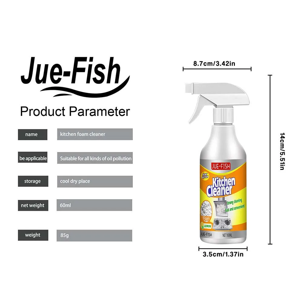 Multipurpose Foam Cleaner Spray 60ml Grease Cleaner Household Cleaning Tools Dirt Oil Cleaning Bubble Spray Kitchen Accessories Multipurpose Foam Cleaner Spray 60ml Grease Cleaner Household Cleaning Tools Dirt Oil Cleaning Bubble Spray Kitchen Accessories