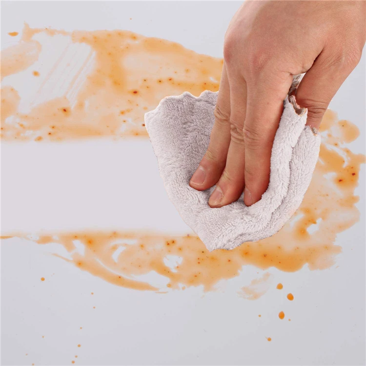 10Pcs Kitchen Cloth Dish Towels Super Absorbent Coral Velvet Dishtowels Nonstick Oil Washable Fast Drying JT224