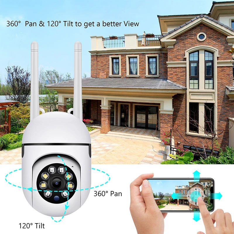 Smart 2.4G WiFi Camera for Home Security Video Surveillance Supprt Two Way Audio Mobile Motion Outdoor/Outside Night Vision