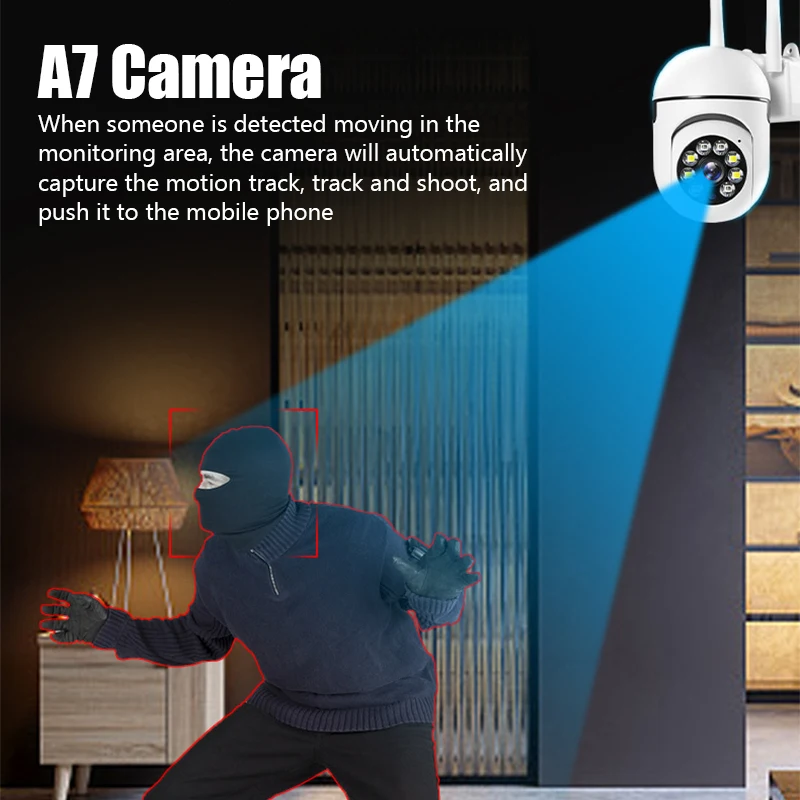 Smart 2.4G WiFi Camera for Home Security Video Surveillance Supprt Two Way Audio Mobile Motion Outdoor/Outside Night Vision