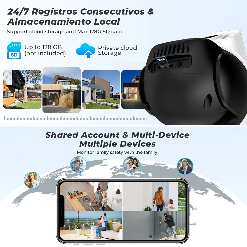 4K 8MP HD Wifi PTZ Camera Outdoor 4MP Dual Lens Dual Screen AI Auto Tracking IP Camera CCTV Audio Video Surveillance P2P ICSee