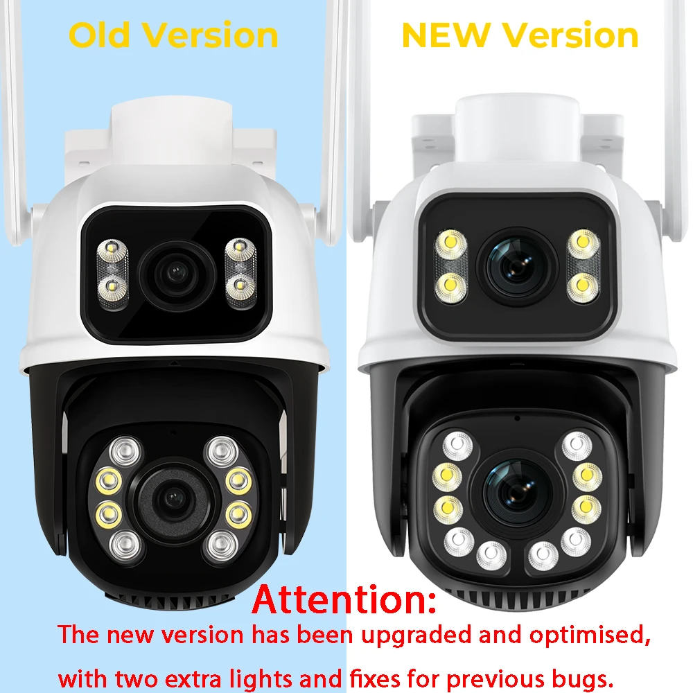 4K 8MP HD Wifi PTZ Camera Outdoor 4MP Dual Lens Dual Screen AI Auto Tracking IP Camera CCTV Audio Video Surveillance P2P ICSee