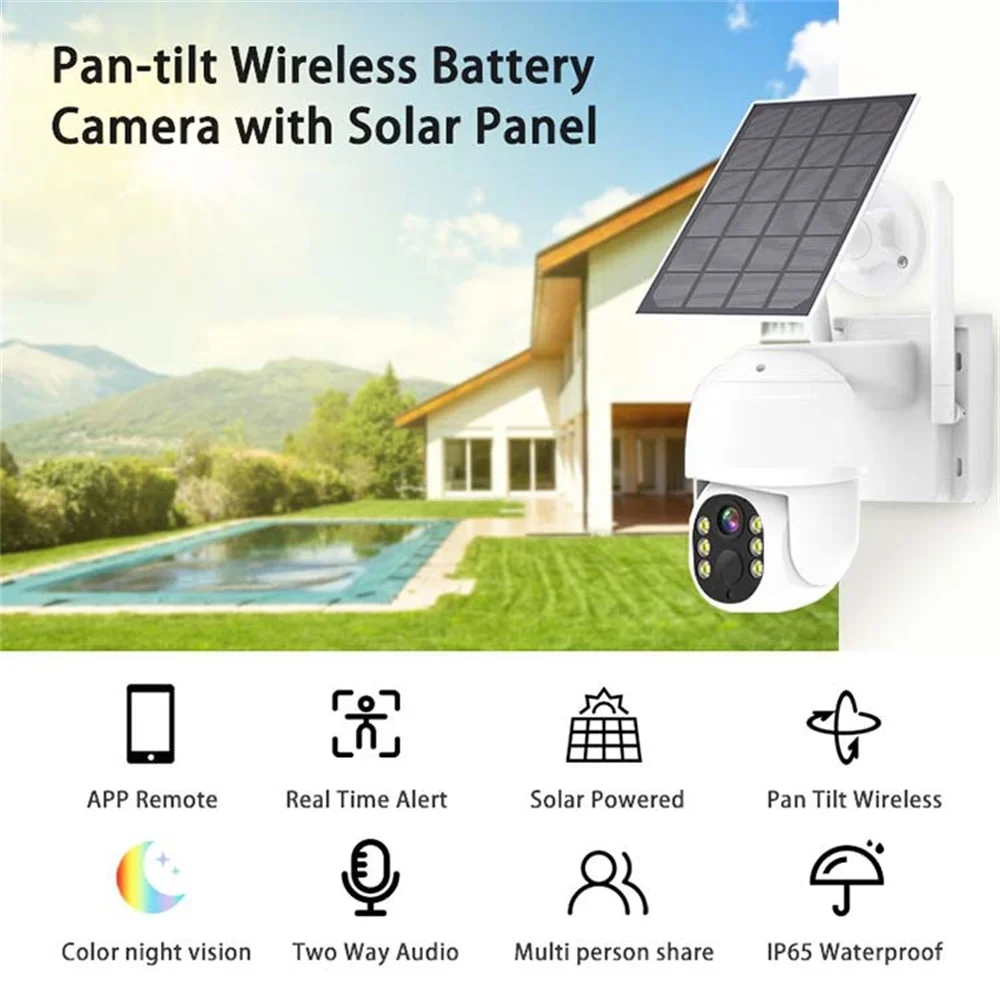 10 pcs /Lot 4 Solar WiFi Camera Security Kit System 4TB Wireless  4MP CCTV System NVR Outdoor Ptz Video Surveillance with App