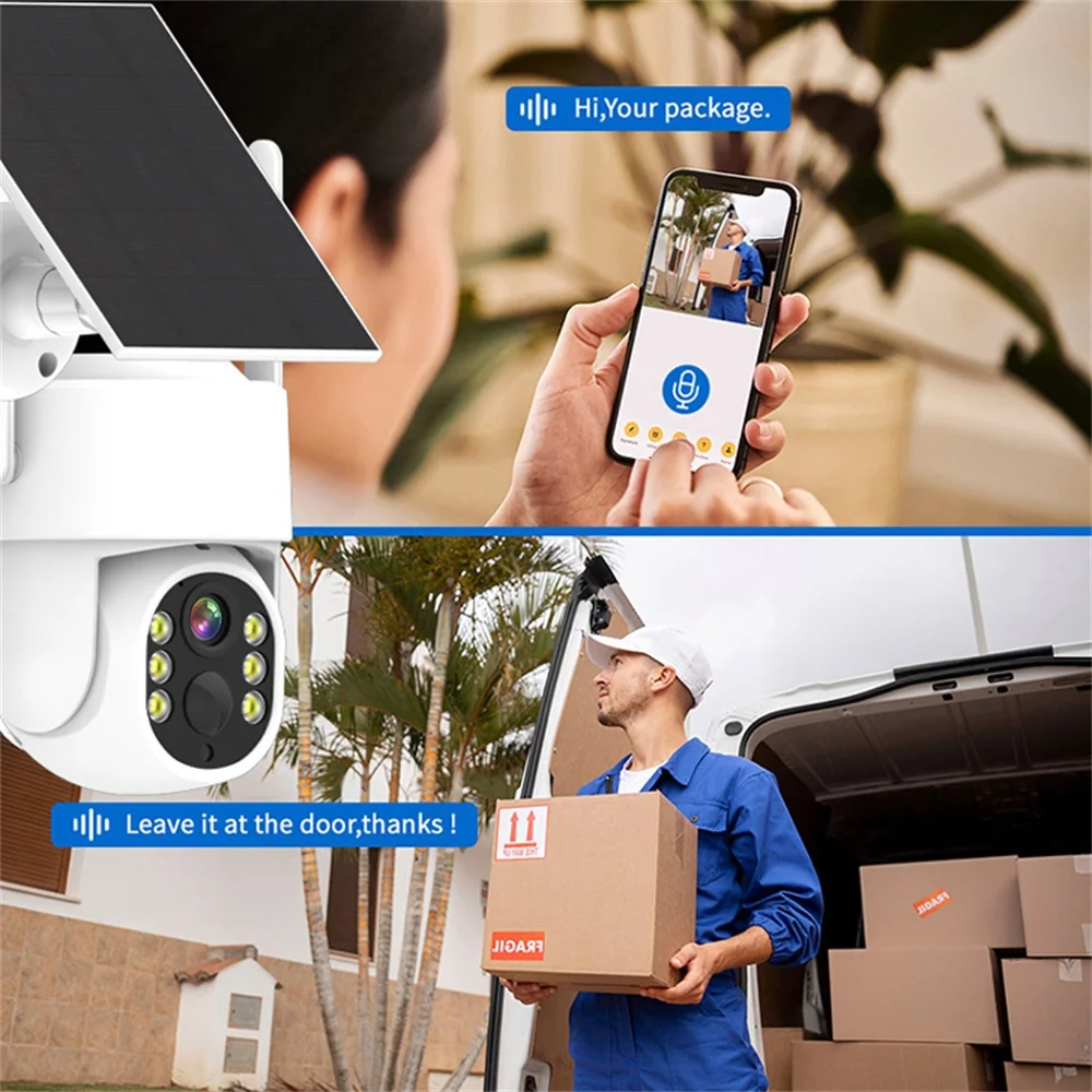 10 pcs /Lot 4 Solar WiFi Camera Security Kit System 4TB Wireless  4MP CCTV System NVR Outdoor Ptz Video Surveillance with App