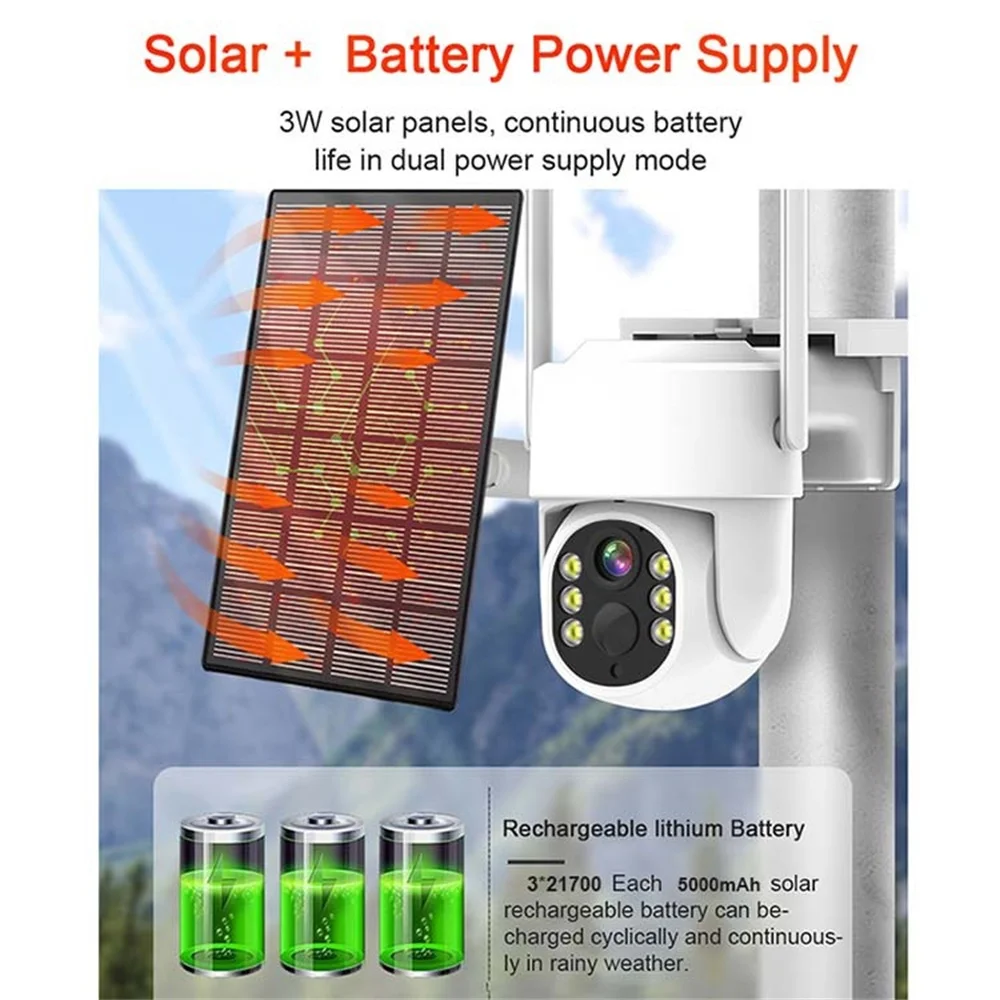 10 pcs /Lot 4 Solar WiFi Camera Security Kit System 4TB Wireless  4MP CCTV System NVR Outdoor Ptz Video Surveillance with App