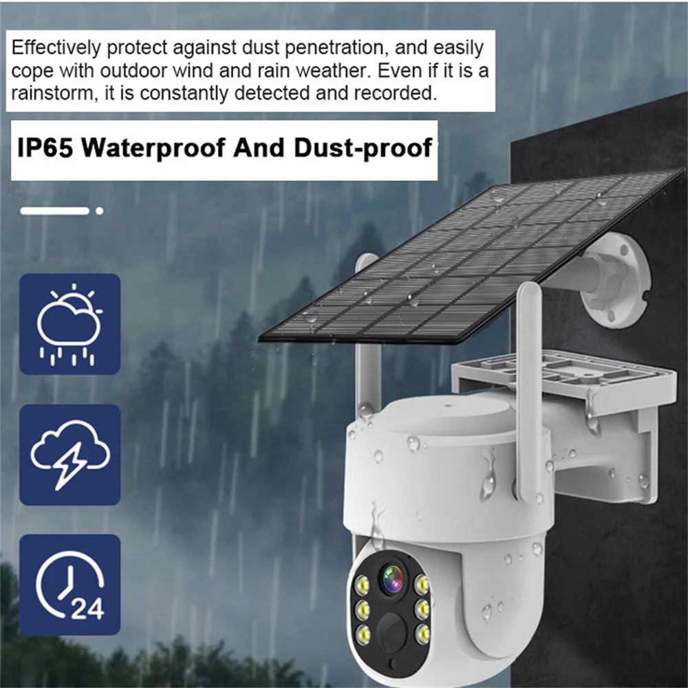 10 pcs /Lot 4 Solar WiFi Camera Security Kit System 4TB Wireless  4MP CCTV System NVR Outdoor Ptz Video Surveillance with App