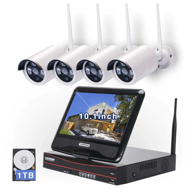 HD  4pcs 3MP WiFi Security Cameras Home Outdoor Video Monitoring Surveillance Kits Wireless CCTV Camera