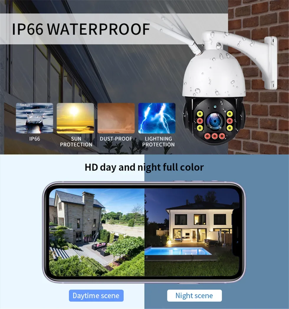 4k wifi wireless camera security 30x optical zoom ptz ai face detection ip network camera outdoor cctv surveillance video camer