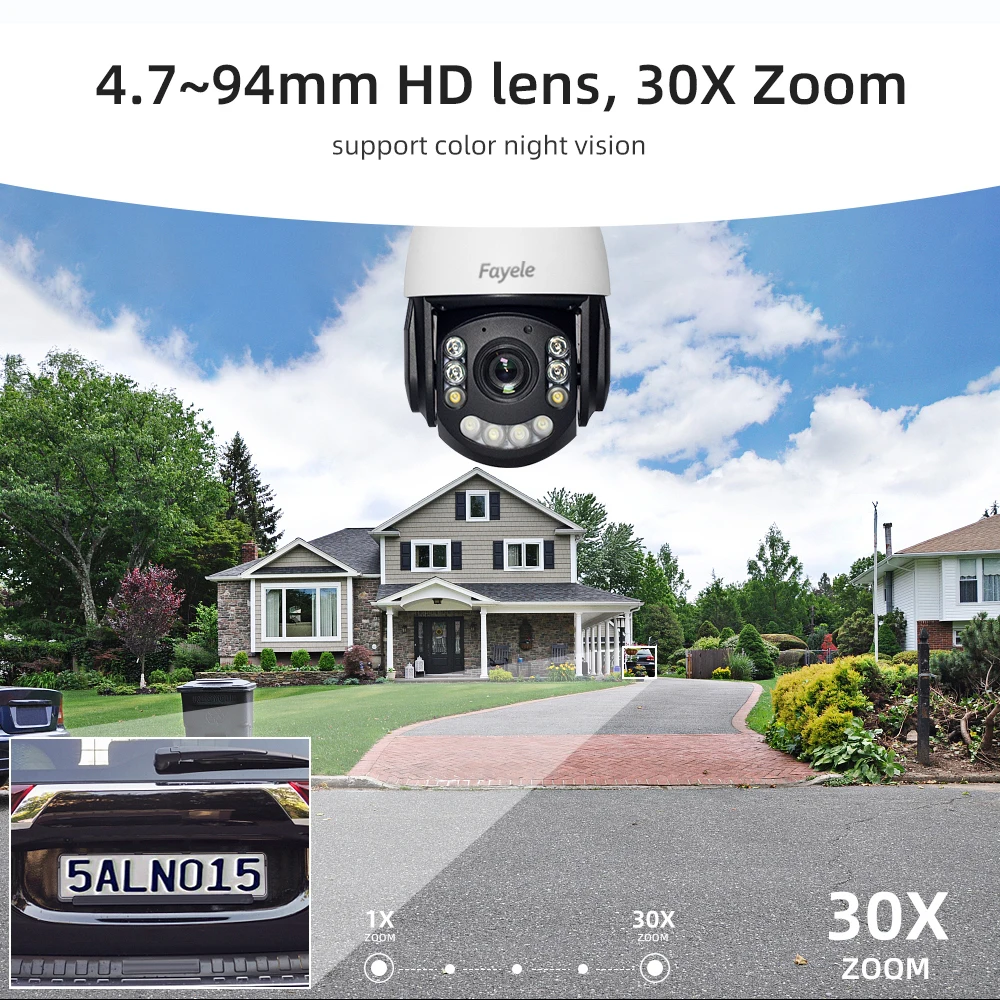 YYHC Full Color 4K 8MP PTZ Camera POE IP Camera 20X Optical zoom 30X Video Surveillance Pan Tilt Auto Spin Outdoor Street Camera