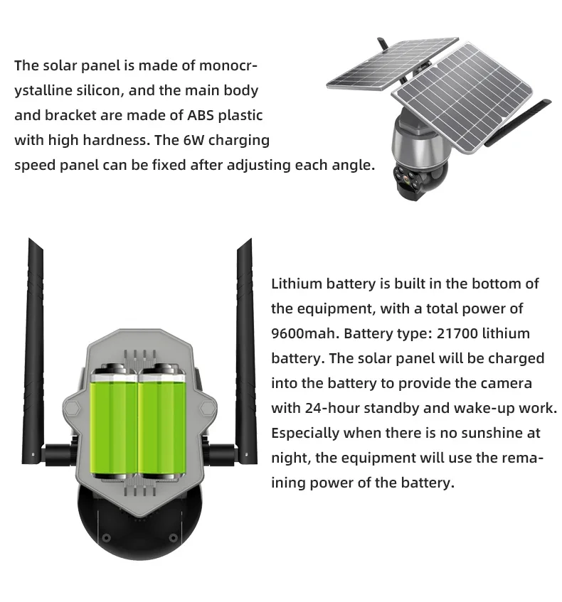Low Power Consumption Wireless  4G 355 Degree  WIFI Network Video Surveillance Camera Solar Street Camera With Night Light