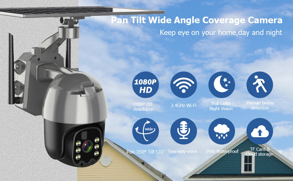 YYHC UBOX 1080P HD Video Surveillance IP WiFi Camera Solar 4G SIM Card CCTV Camera Outdoor Wireless Home Security PTZ Camera