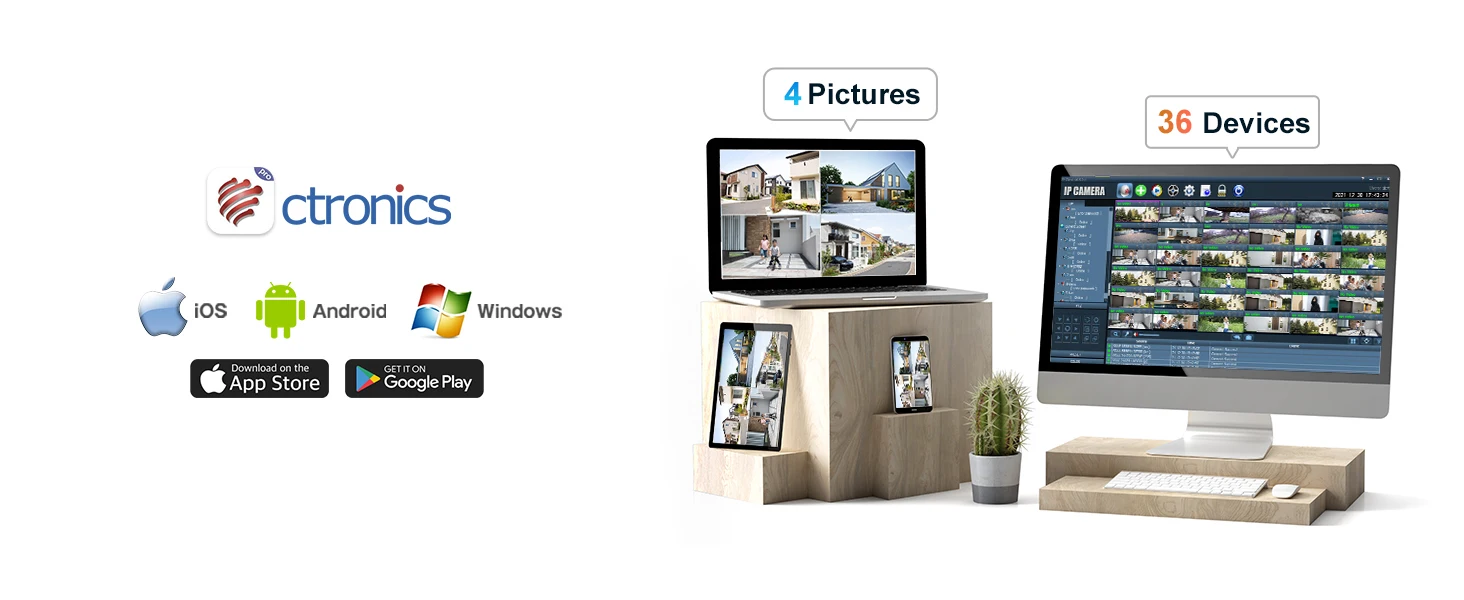 Ctronics Outdoor Wifi Surveillance Camera 4K 16MP 8MP + 8MP Dual Lens 360 10X Auto Zoom Tracking Security Camera Real 4K IMX415