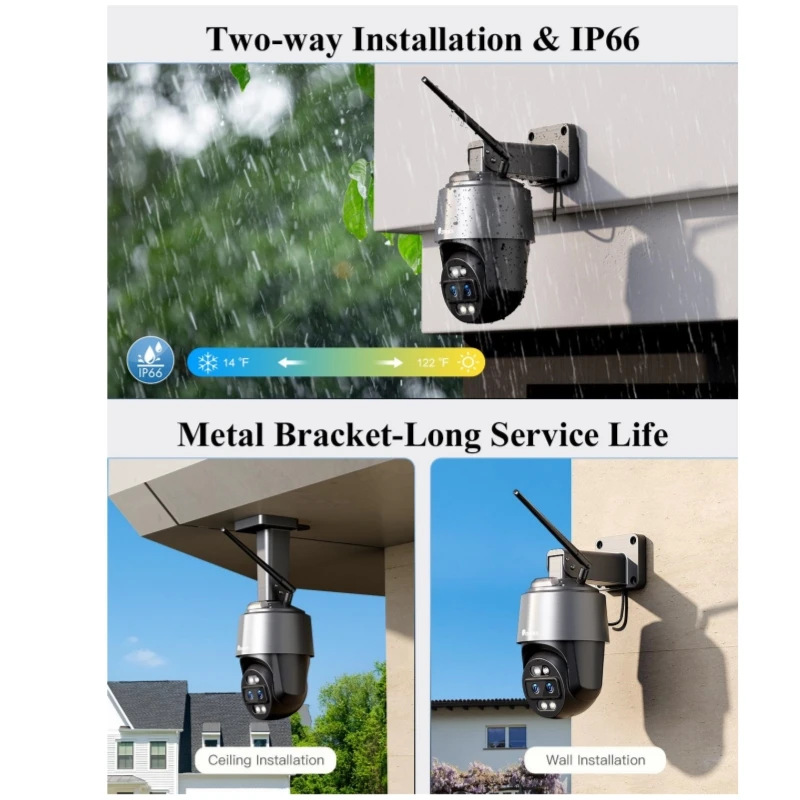 Ctronics Outdoor Wifi Surveillance Camera 4K 16MP 8MP + 8MP Dual Lens 360 10X Auto Zoom Tracking Security Camera Real 4K IMX415 Ctronics Outdoor Wifi Surveillance Camera 4K 16MP 8MP + 8MP Dual Lens 360 10X Auto Zoom Tracking Security Camera Real 4K IMX415
