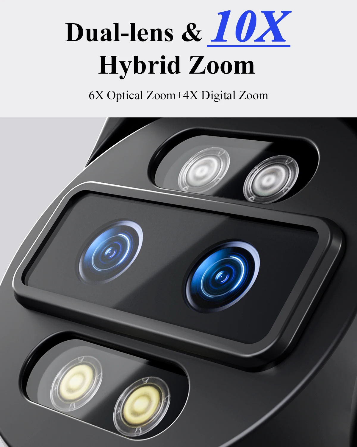 Ctronics Outdoor Wifi Surveillance Camera 4K 16MP 8MP + 8MP Dual Lens 360 10X Auto Zoom Tracking Security Camera Real 4K IMX415