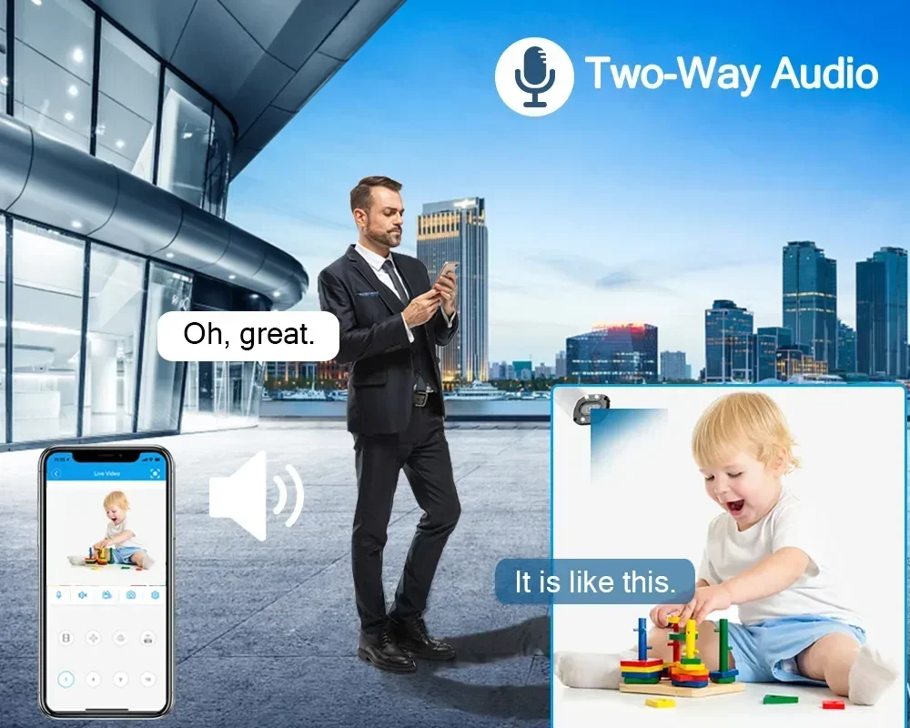 2MP WiFi Surveillance Camera Color Night Auto Tracking CCTV IP WiFi Camera Security Protection Home Surveillance Camera Monitor