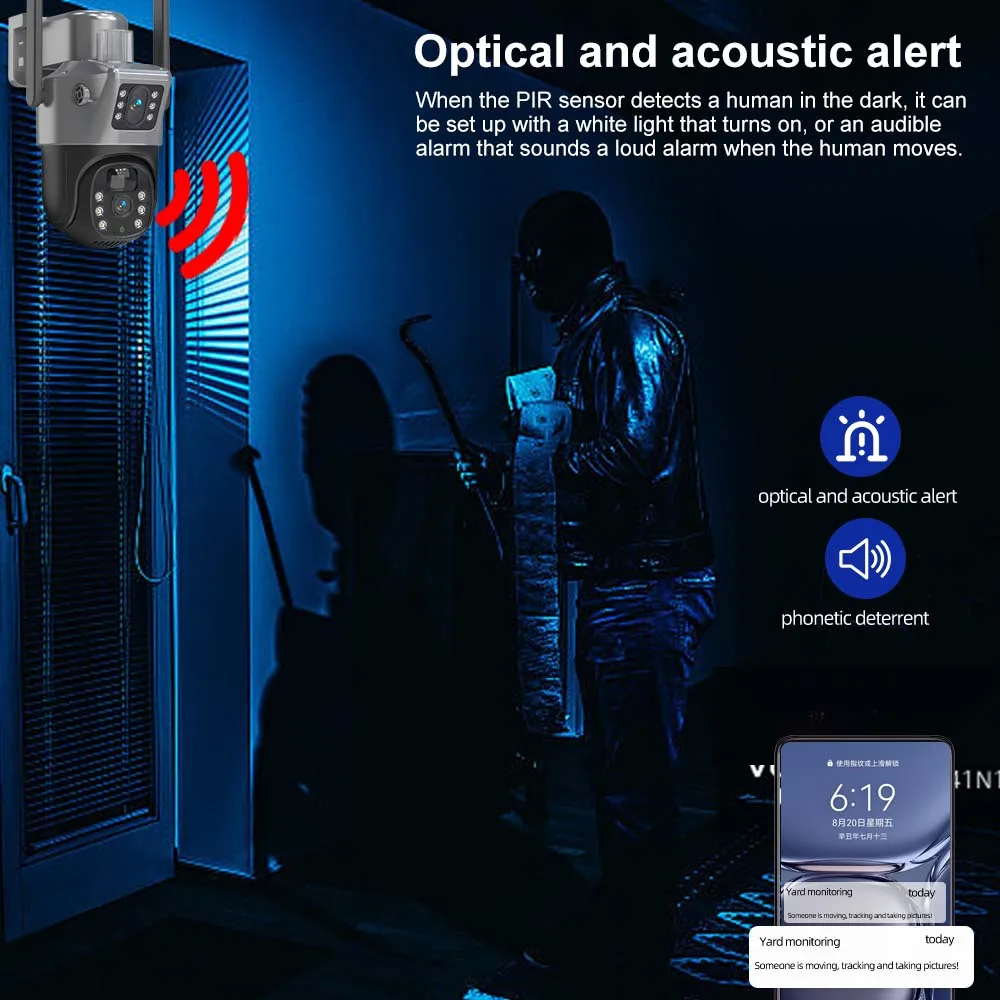 8MP 4K WiFi Solar Camera Outdoor Wireless CCTV Surveillance Camera With Solar Panel Dual Lens PTZ IP Cam Security Protection