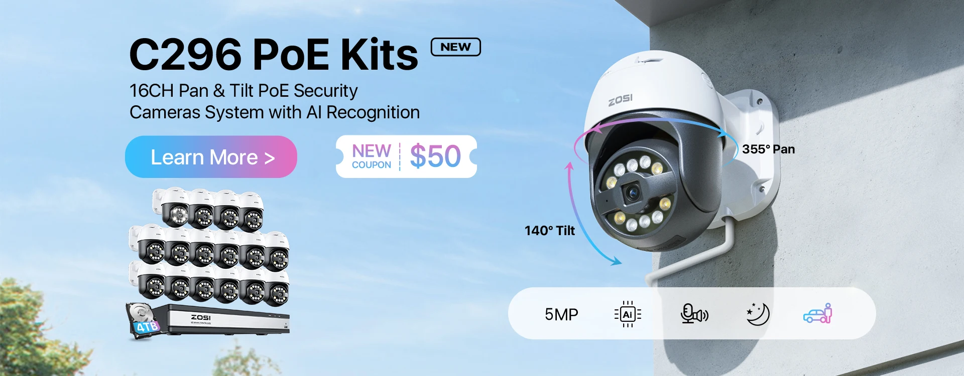 ZOSI 4pcs/lot 1080p HD-TVI CCTV Security Camera ,80ft Night Vision ,Outdoor Whetherproof Surveillance Camera Kit