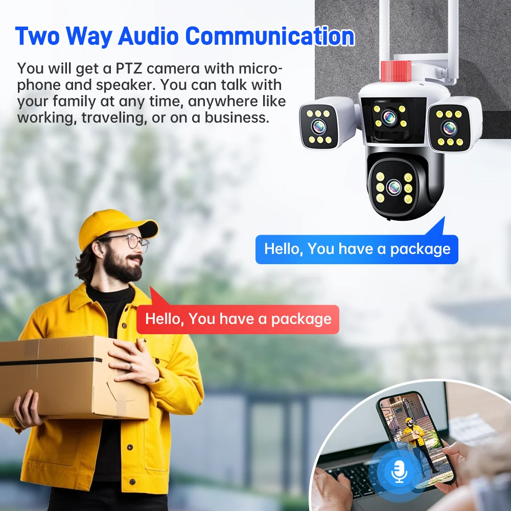 DIFANG WiFi Security Camera Outdoor, 3 Lens Rotatable,Two Way Talk,Motion Detection, night vision, 360° wireless CCTV Camera DIFANG WiFi Security Camera Outdoor, 3 Lens Rotatable,Two Way Talk,Motion Detection, night vision, 360° wireless CCTV Camera