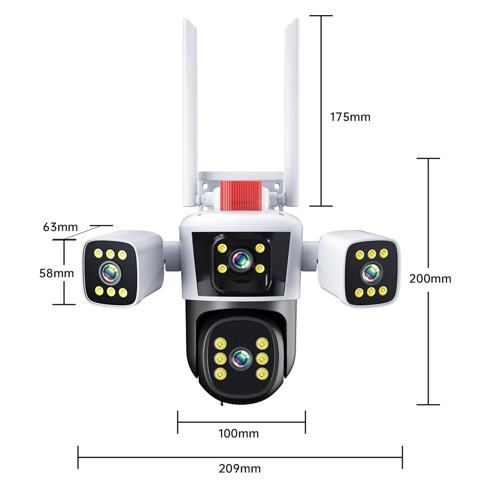 DIFANG WiFi Security Camera Outdoor, 3 Lens Rotatable,Two Way Talk,Motion Detection, night vision, 360° wireless CCTV Camera DIFANG WiFi Security Camera Outdoor, 3 Lens Rotatable,Two Way Talk,Motion Detection, night vision, 360° wireless CCTV Camera