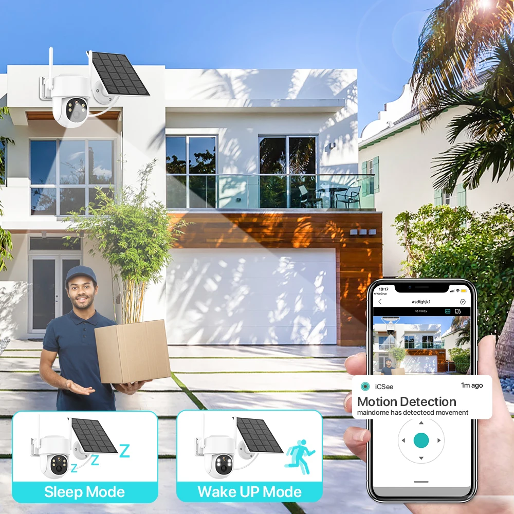 4K 8MP Wireless Solar Camera Outdoor WiFi PTZ Camera Built-in Battery 4MP PIR Detection Video Surveillance Long Time Standby 4K 8MP Wireless Solar Camera Outdoor WiFi PTZ Camera Built-in Battery 4MP PIR Detection Video Surveillance Long Time Standby