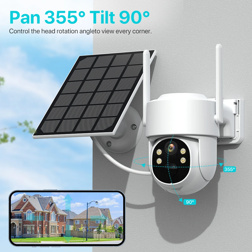 4K 8MP Wireless Solar Camera Outdoor WiFi PTZ Camera Built-in Battery 4MP PIR Detection Video Surveillance Long Time Standby 4K 8MP Wireless Solar Camera Outdoor WiFi PTZ Camera Built-in Battery 4MP PIR Detection Video Surveillance Long Time Standby