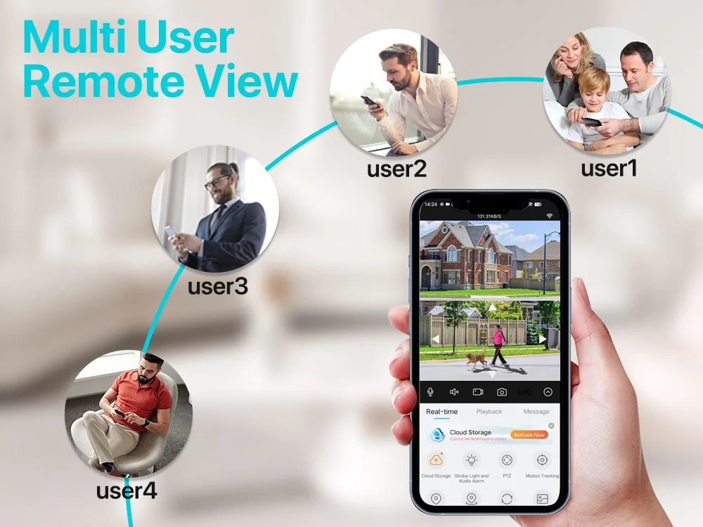 4K 8MP Wireless Solar Camera Outdoor WiFi PTZ Camera Built-in Battery 4MP PIR Detection Video Surveillance Long Time Standby