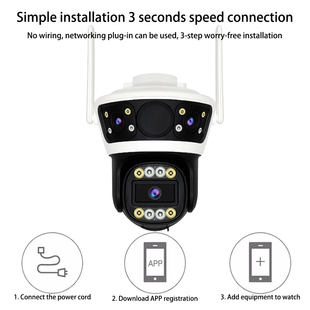 Outdoor Wifi Surveillance Cameras Wi-fi Surveillance Camera for Home 360 Video Recording Security Wireless Protection