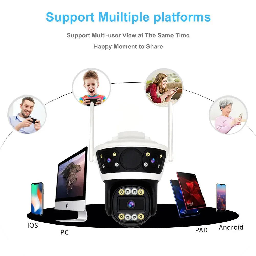 Outdoor Wifi Surveillance Cameras Wi-fi Surveillance Camera for Home 360 Video Recording Security Wireless Protection