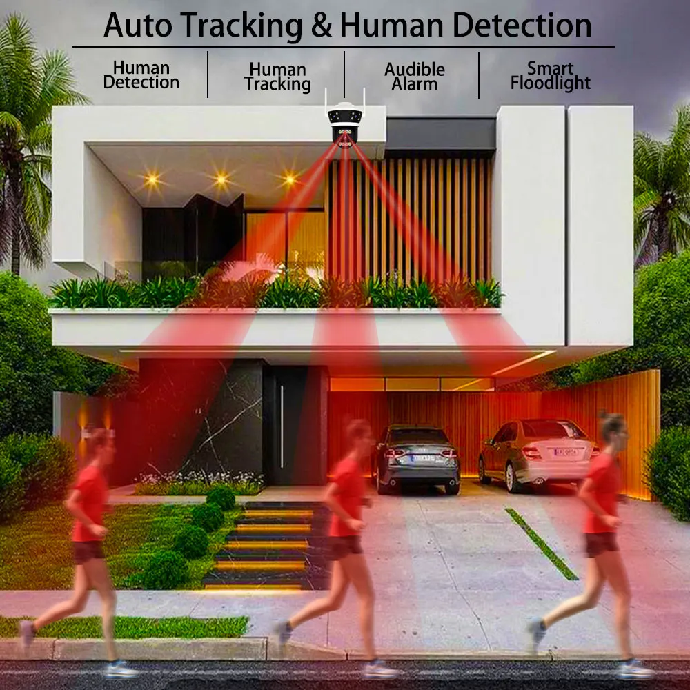 Outdoor Wifi Surveillance Cameras Wi-fi Surveillance Camera for Home 360 Video Recording Security Wireless Protection