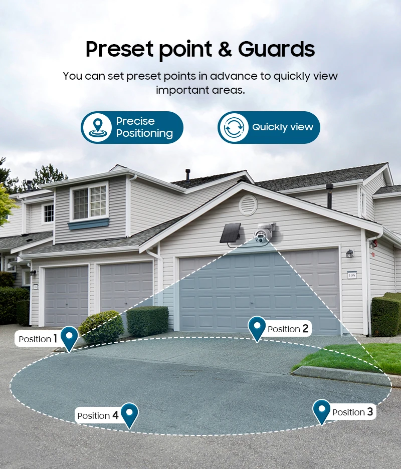 INQMEGA 3K 6MP 4G Camera with Solar Panel Security Camera 12X ZOOM Outdoor Surveillance PTZ Camera PIR Human Detection Video CAM