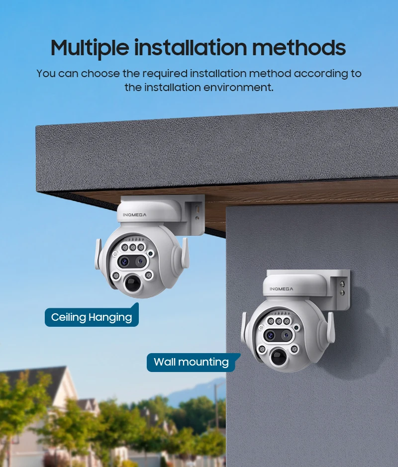 INQMEGA 3K 6MP 4G Camera with Solar Panel Security Camera 12X ZOOM Outdoor Surveillance PTZ Camera PIR Human Detection Video CAM