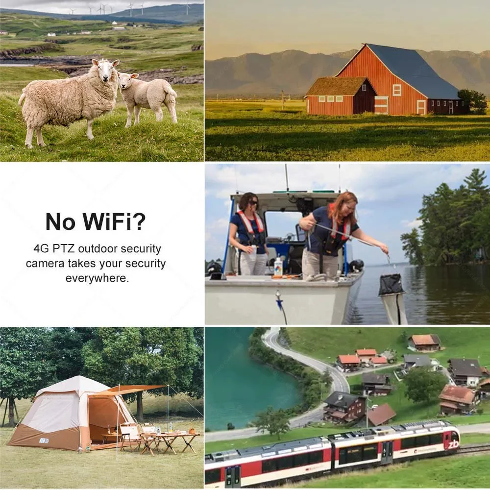 4G SIM IP Solar Camera 2K 4MP Outdoor Wireless WIFI Wildlife Camera PTZ Video Surveillance Security Protection CCTV Monitor