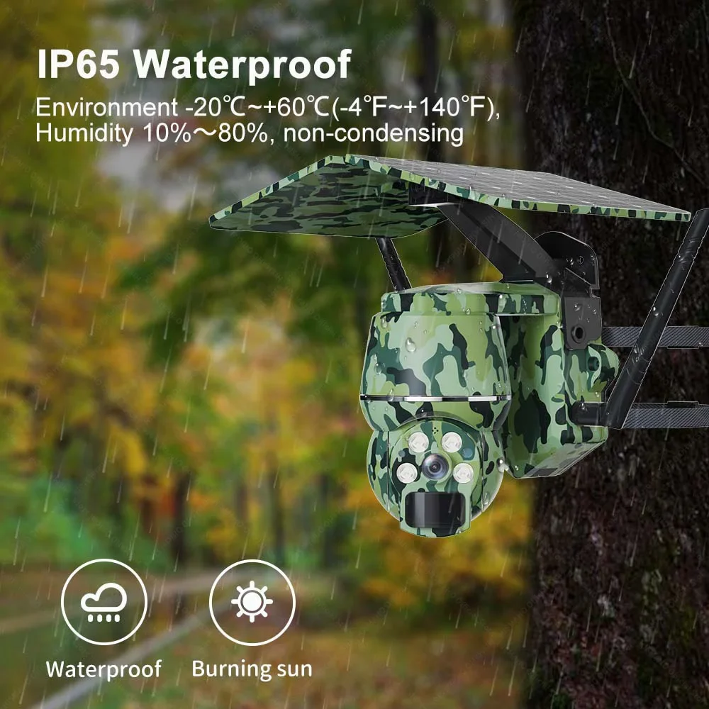 4G SIM IP Solar Camera 2K 4MP Outdoor Wireless WIFI Wildlife Camera PTZ Video Surveillance Security Protection CCTV Monitor 4G SIM IP Solar Camera 2K 4MP Outdoor Wireless WIFI Wildlife Camera PTZ Video Surveillance Security Protection CCTV Monitor
